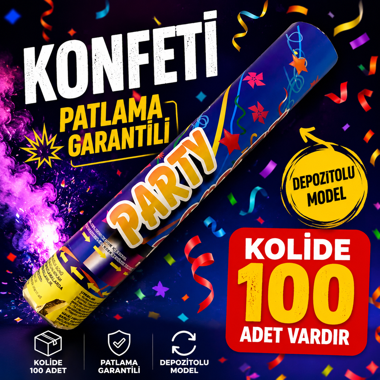 Gümüş Konfeti 30 cm Koli